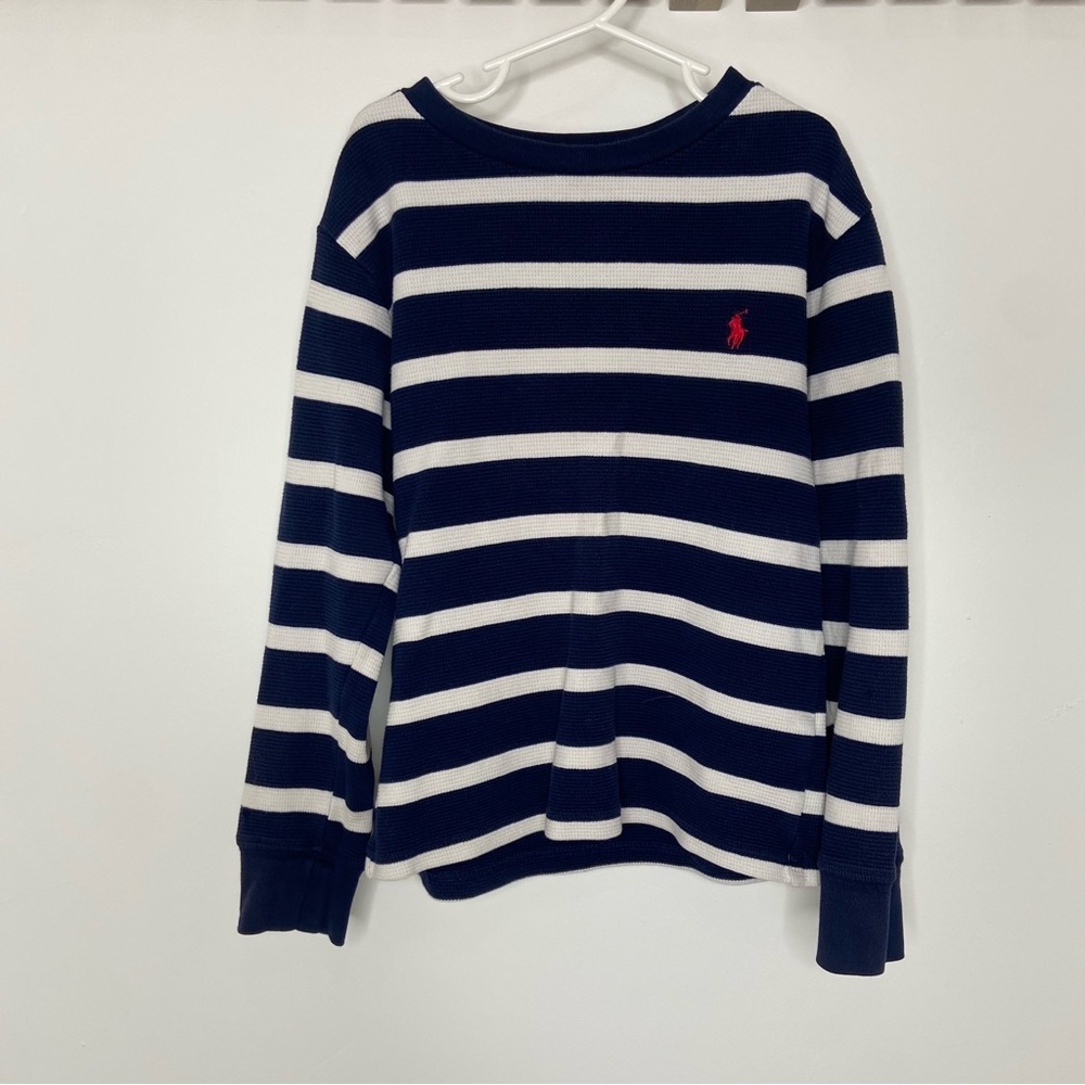 Polo Ralph Lauren Striped Waffle Shirt Size 8
